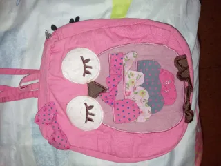 Mochila infantil búho rosa