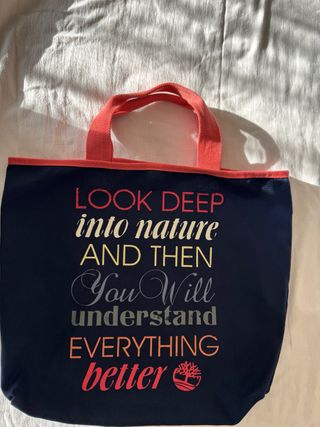 Shopper Timberland Blu con frase