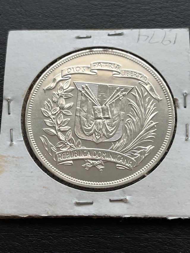República Dominicana 1 Peso 1974 Plata