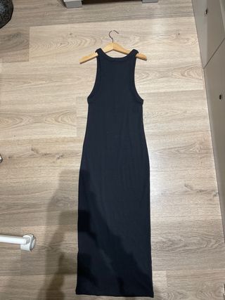Vestido largo negro tirantes Zara