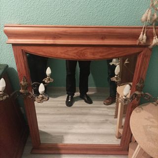 Mueble lavabo  pino macizo con espejo