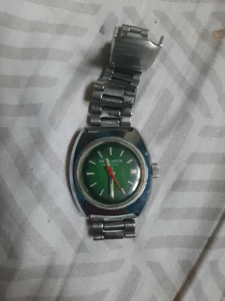 Reloj HMT Verde y Plateado Automático