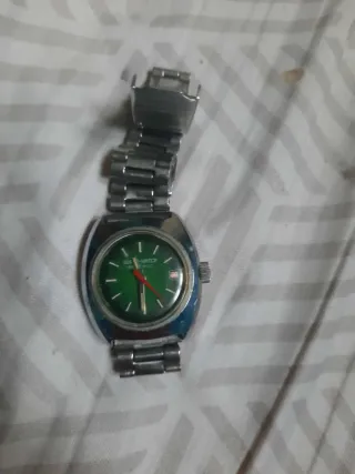 Reloj HMT Verde y Plateado Automático
