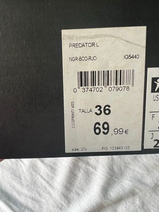 Botas de fútbol Adidas Predator niño T36