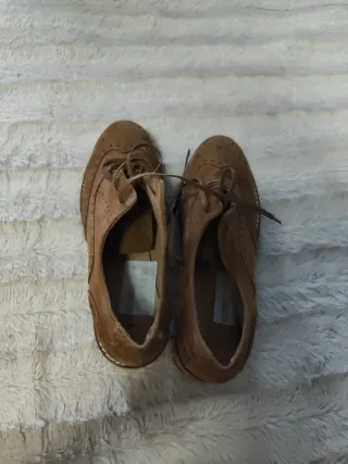 Zapatos Oxford Mujer Beige/Marrón