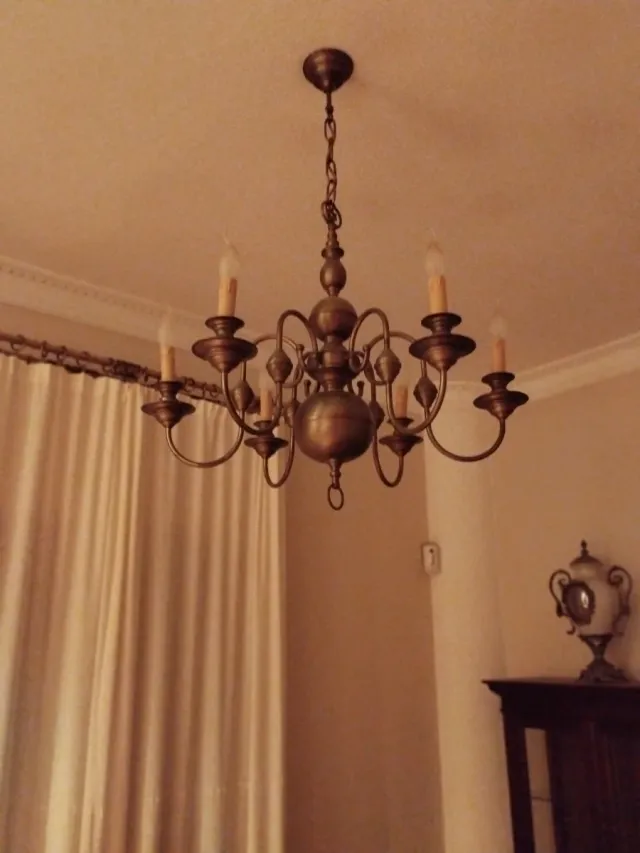 Lámpara de techo colgante metal y tela