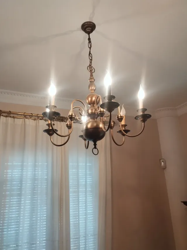 Lámpara de techo colgante metal y tela