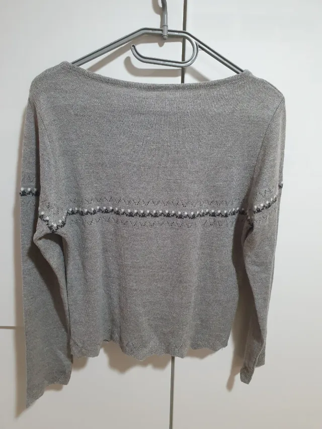 Jersey cuello barco punto gris T/M
