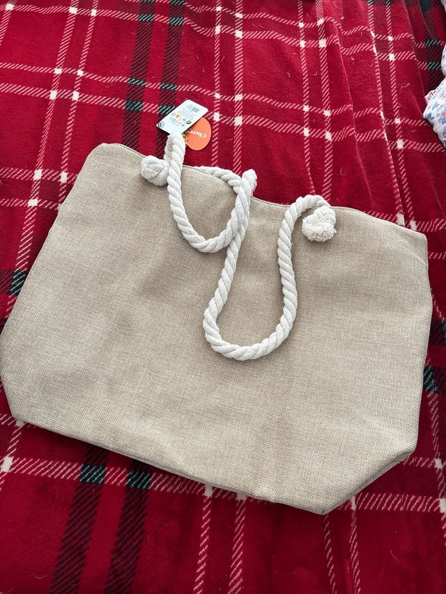 Bolso de tela con estampado de tulipanes