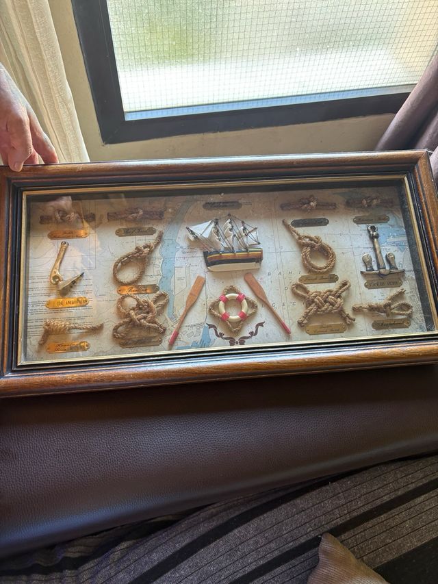 Cuadro Nudos Marineros Mapa Náutico Antiguo