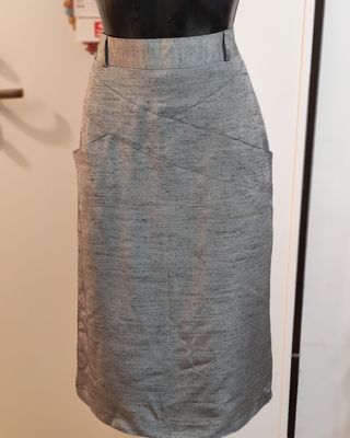 Gonna matita vintage Tg 48 grigio/argento