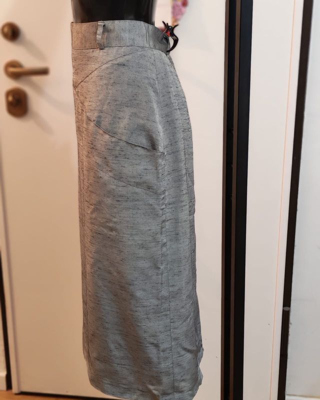 Gonna matita vintage Tg 48 grigio/argento