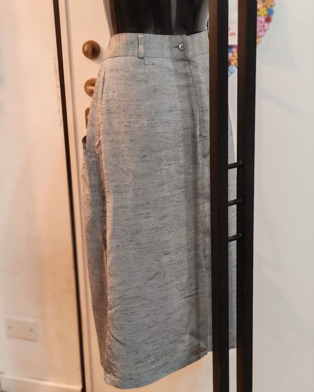 Gonna matita vintage Tg 48 grigio/argento