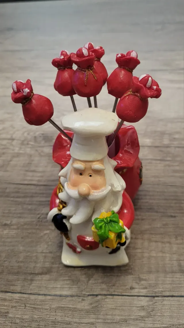 Cubiertos de Navidad con Papá Noel para aperitivos