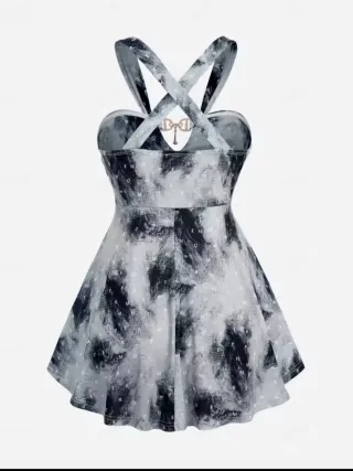 Blusa sin mangas gris y negra