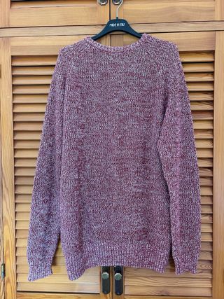 Jersey de punto jaspeado rojo