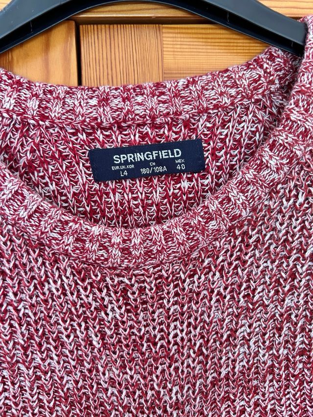 Jersey de punto jaspeado rojo