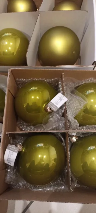 Set 16 palline natalizie verdi in vetro