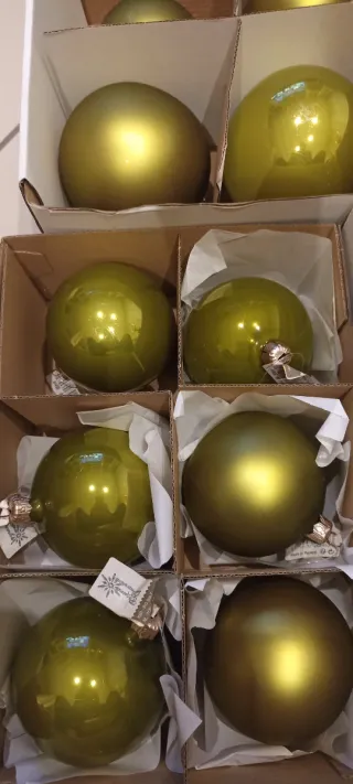 Set 16 palline natalizie verdi in vetro