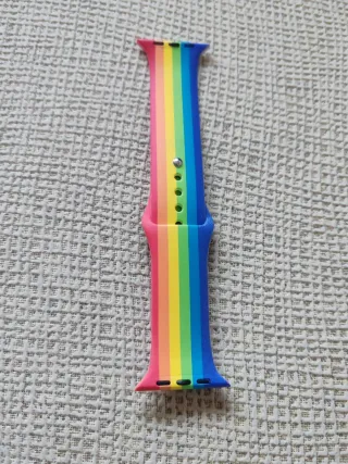 2 Correas/pulseras 44mm Apple Watch Arcoíris y neg
