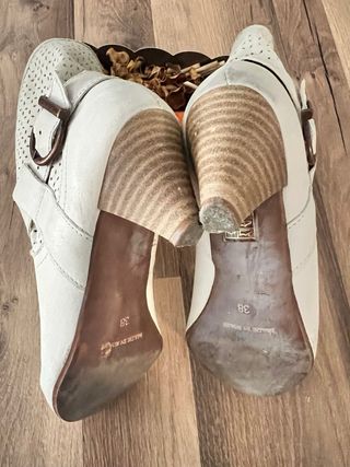 Botines blancos tacón medio