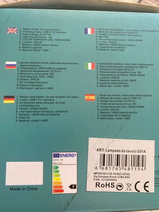 Lampada LED da scrivania nera