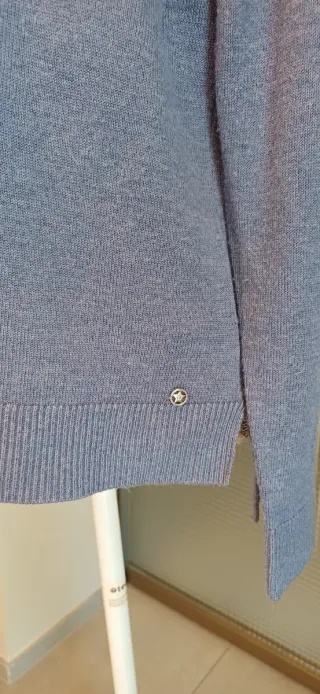 Cardigan Thomas Rath cashmere blu/grigio M