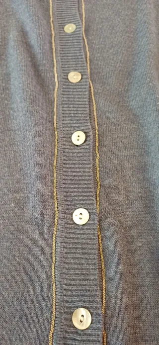 Cardigan Thomas Rath cashmere blu/grigio M