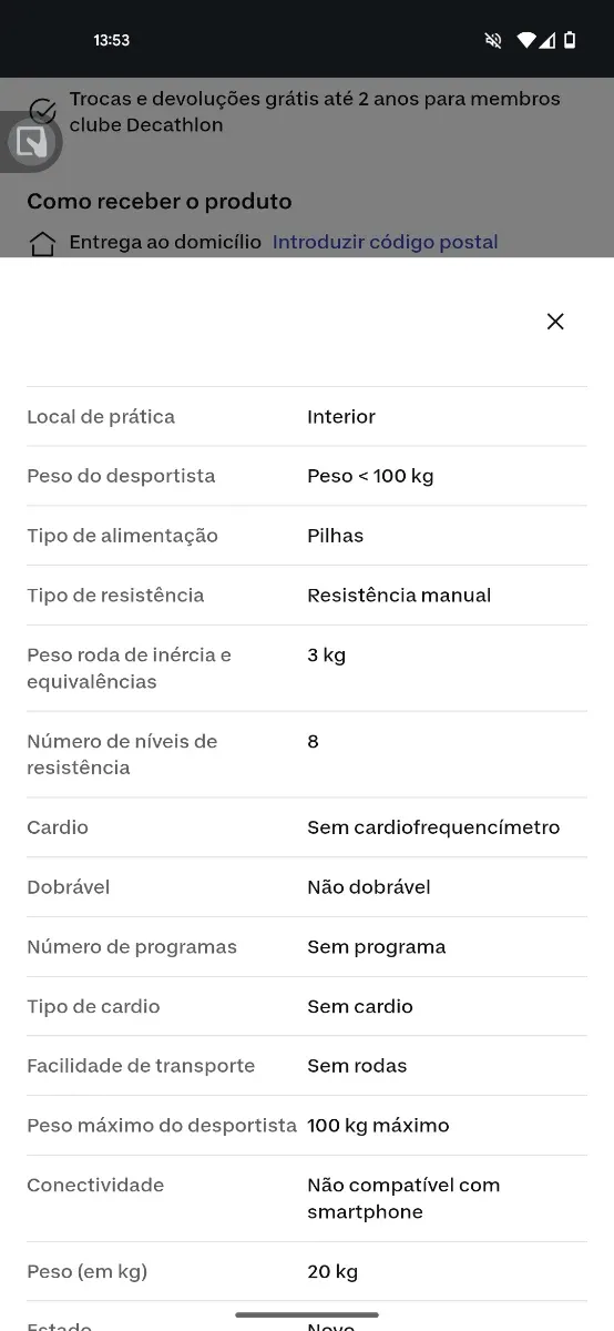 Bicicleta Estática Domyos Essential