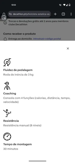 Bicicleta Estática Domyos Essential