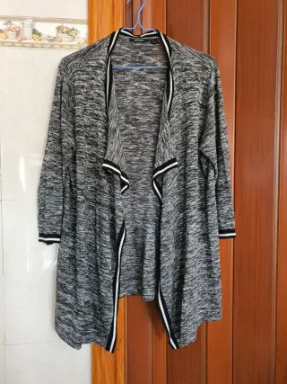 Cardigan mujer negro y gris
