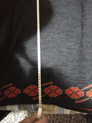 Cárdigan mujer gris y rojo