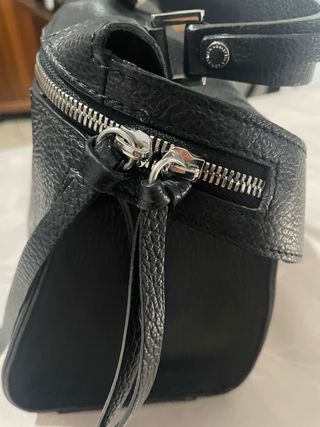 Borsa Loristella Pelle Martellata Tracolla Nera