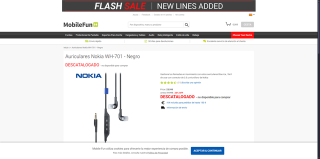 Auricolari Manos Libres Nokia WH-701