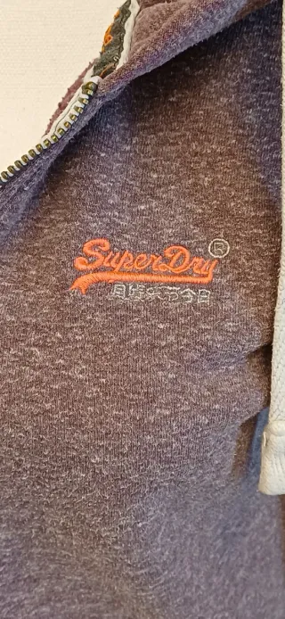 Felpa con cappuccio Superdry zip viola