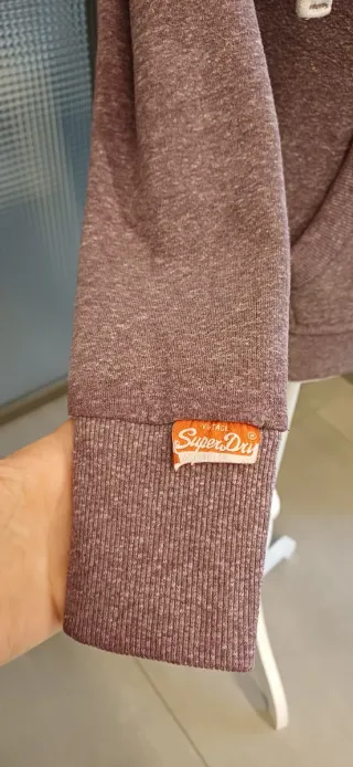 Felpa con cappuccio Superdry zip viola