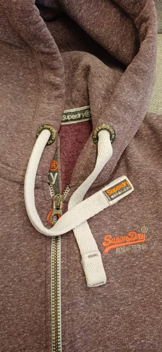 Felpa con cappuccio Superdry zip viola