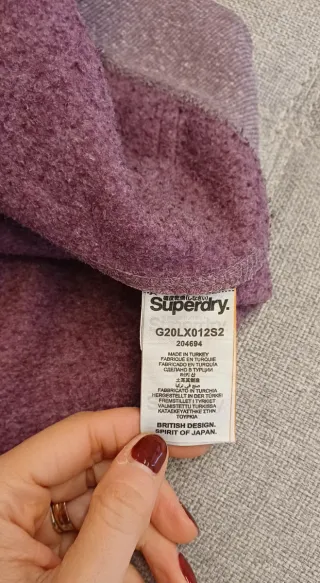 Felpa con cappuccio Superdry zip viola