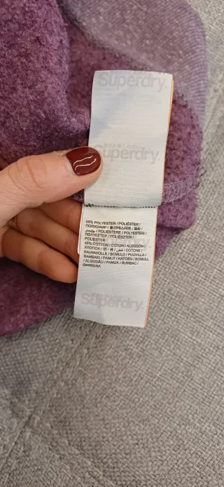 Felpa con cappuccio Superdry zip viola