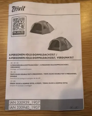 Tienda Iglú Crivit 4 personas doble techo