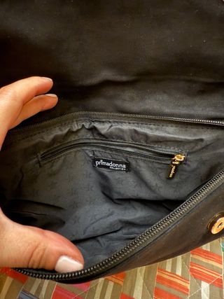 Borsetta Primadonna velluto nera borchie oro