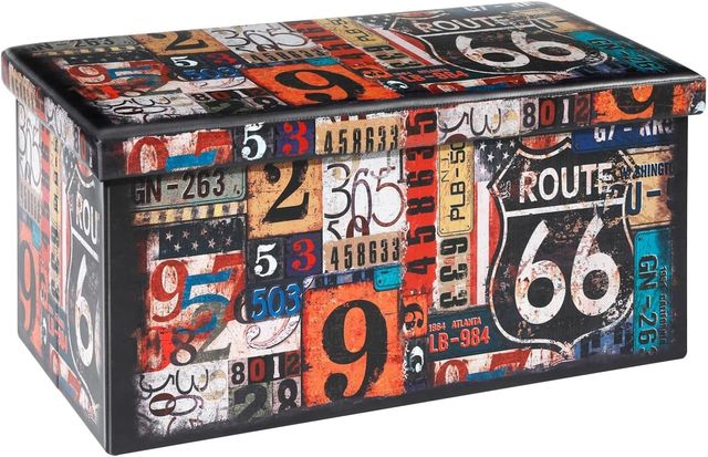 Baúl Taburete Decorativo Route 66