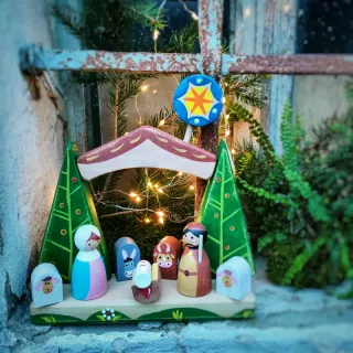 Presepe Kinder in Legno Fatto a Mano