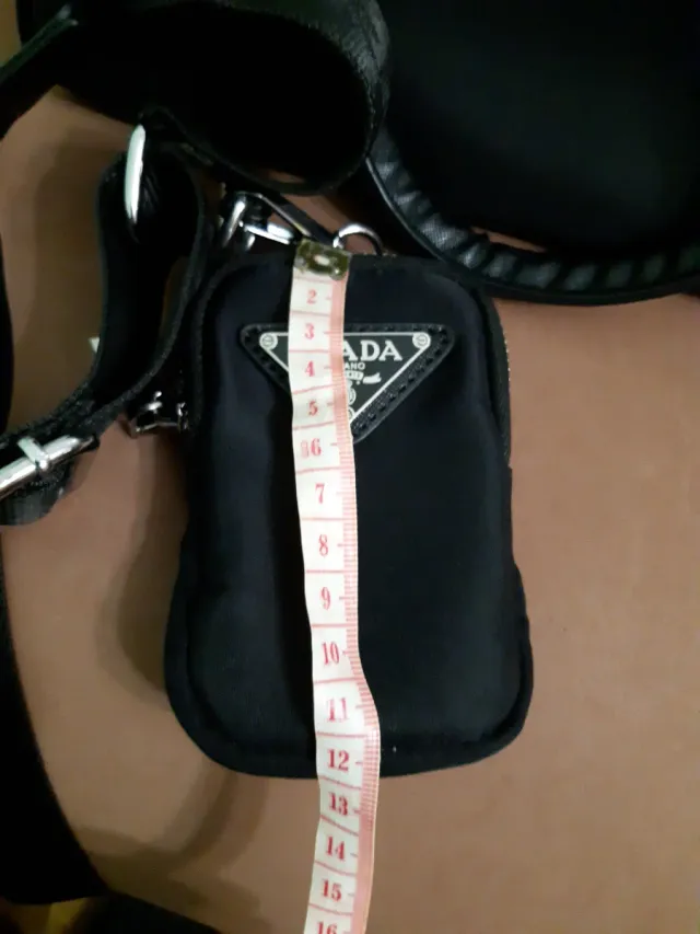 Bolso Prada Negro con Neceser y Correa