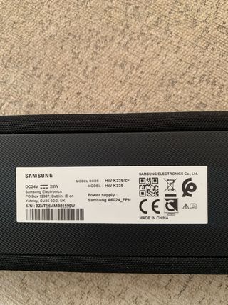 Soundbar Samsung HW-K335, subwoofer, nero.
