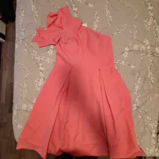 Vestido fiesta asimétrico rosa
