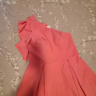 Vestido fiesta asimétrico rosa