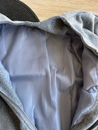 Cazadora paño gris L mangas abullonadas