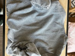 Cazadora paño gris L mangas abullonadas