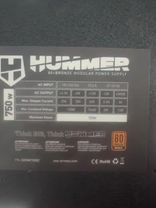 Fuente Alimentación Nox Hummer 750W 80+ Bronze